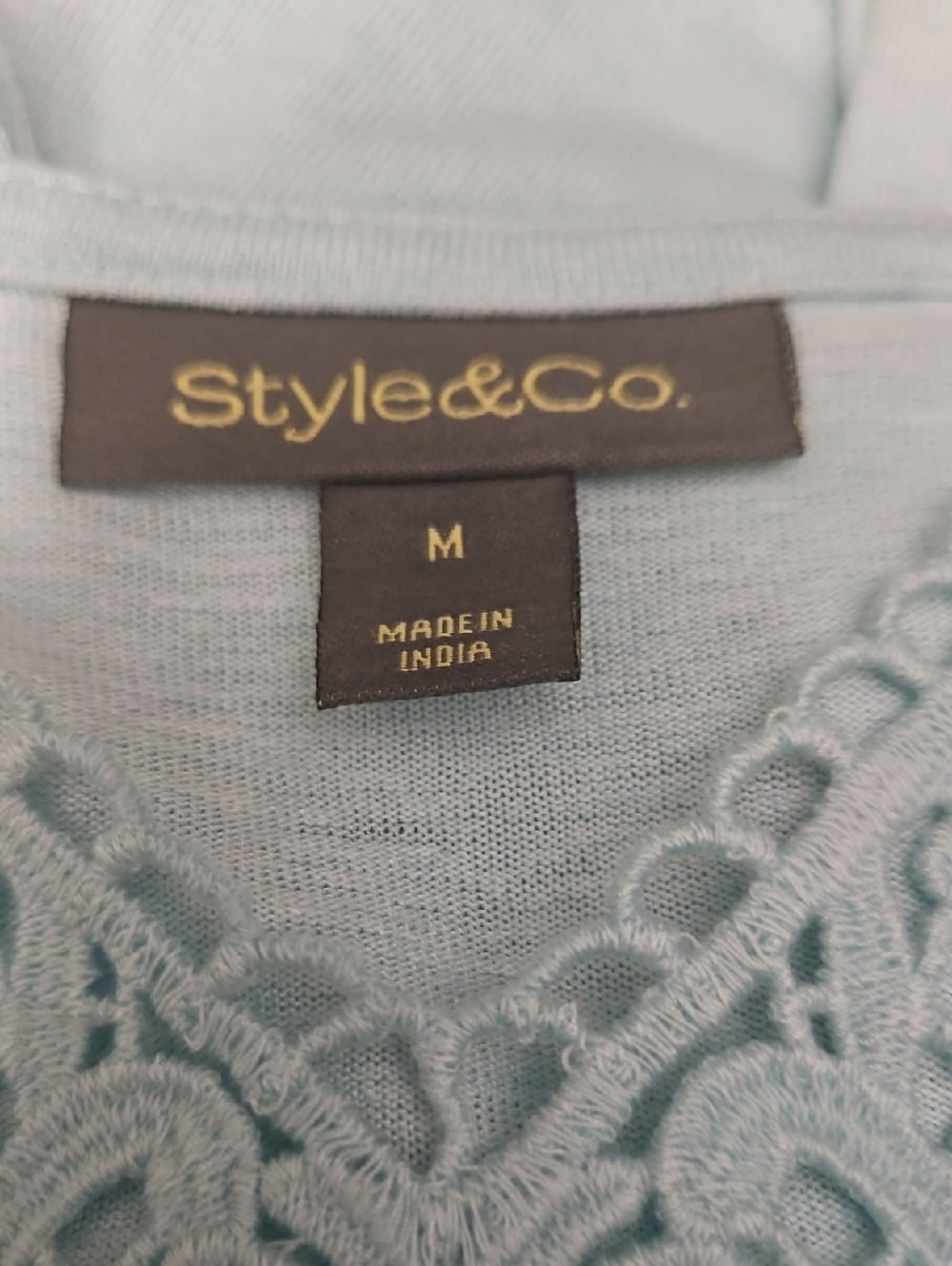 Style & Co. Lace-Trim V-Neck Tops Coral, Mint, White Set Of 3‎ Size Medium - Picture 8 of 9